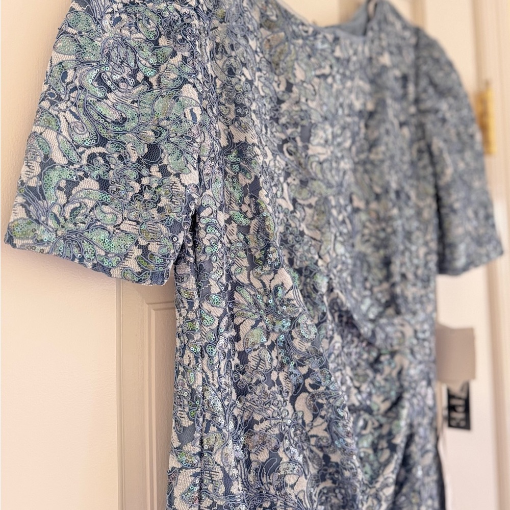 Xscape Blue Green Paisley Maxi Dress